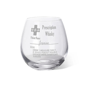 Personalized Funny Prescription Whisky Bourbon Whiskey Glasses with Laser Engraved Name Gift for Grandpa Dad