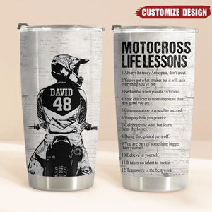 Personalized Motocross Life Lessons Tumbler - Gift For Motocross Lovers