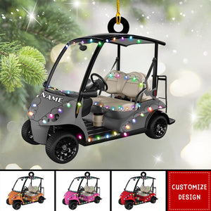 Personalized Golf Cart Acrylic Christmas Ornament - 2024 New Release