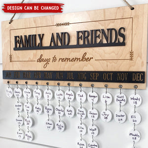 Days to Remember Farmhouse Calendar Birthday Personalized Wall Hanging Calendars, Christmas Gift for Family and Friends