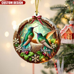 Personalized Hummingbird Couple Christmas Ornament-2024 New Release