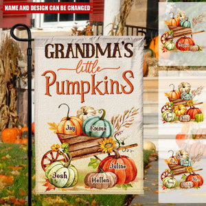 Little Pumpkins Of Grandma – Personalized Halloween Garden Flag Fall Decoration