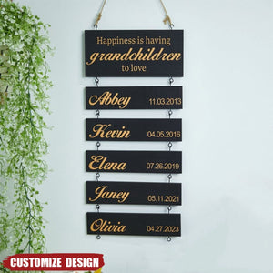 Personalized Wooden Family Tree Sign - Gift For Grandparents