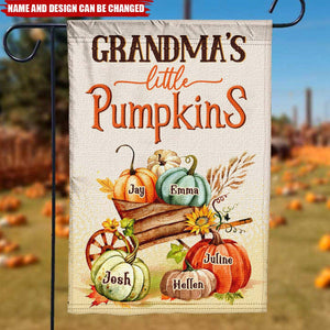 Little Pumpkins Of Grandma – Personalized Halloween Garden Flag Fall Decoration