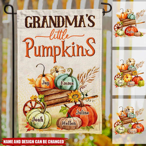 Little Pumpkins Of Grandma – Personalized Halloween Garden Flag Fall Decoration