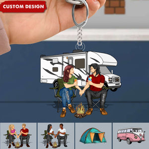 Camping Couple Making Memories One Campsite At A Time Personalized Keychain-Gift For Couple