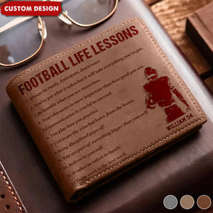 Personalized American Football Leather Wallet - Gift American Football Lovers