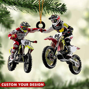 Personalized Motocross Racer Partner Christmas Ornaments Gift for Biker Lovers - 2024 New Release