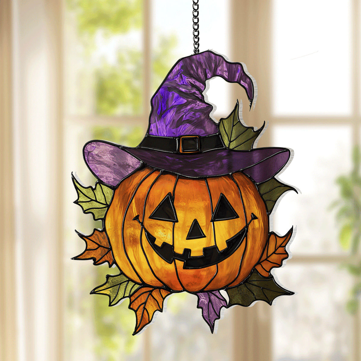 Halloween Jack-O'-Lanten - Window Hanging Suncatcher