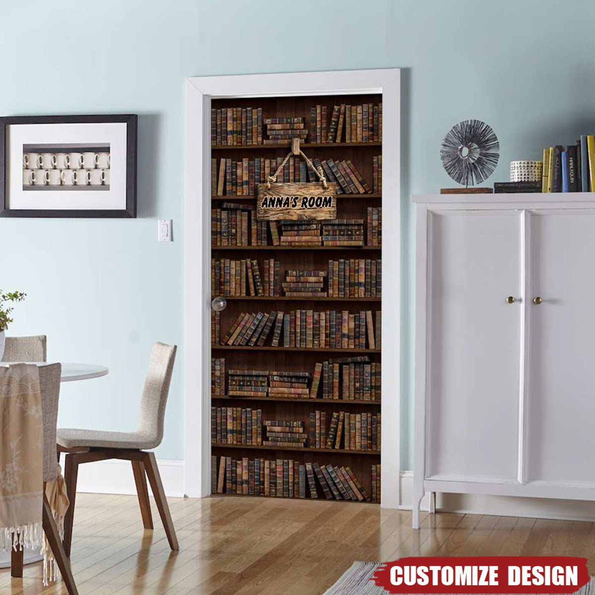 Personalized Bookcase Door Cover - Gift FoR Bookworms