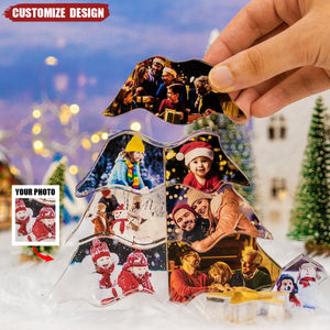 Custom Photo Xmas Tree With Memorable Year Moment - Family Christmas Decorations - Personalized Acrylic Photo Plaque 2024 New Release