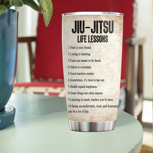 Personalized Jiu Jitsu Life Lessons Tumbler - Gift For Jiu Jitsu Lovers