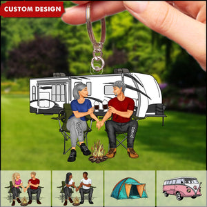 New Release-Camping Couple Making Memories One Campsite At A Time Personalized Keychain-Gift For Couple