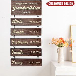 Personalized Wooden Family Tree Sign - Gift For Grandparents