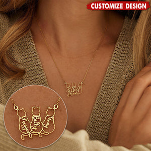Personalized Dainty Cat Name Necklace - Gift For Cat Lovers