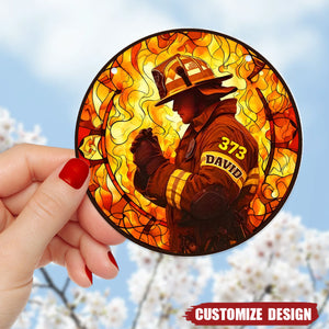 Gifts For Firefighter  - Personalized Firefighter Suncatcher Ornament