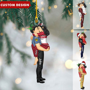 Personalized Couple Kissing Christmas Ornament - Gift For Couples