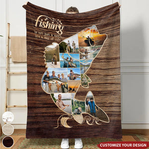 Fishing Is A Way Of Life - Fishing Photo Collage Personalized Blanket - Gift For Fishing Lovers