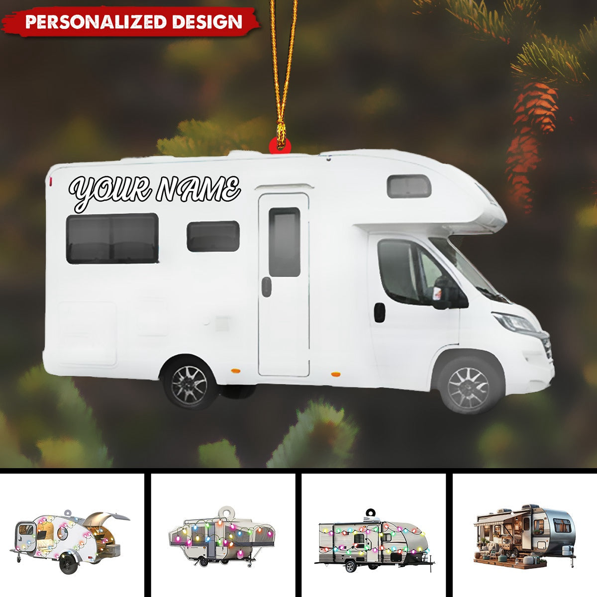 2024 New Release Personalized Camping Car Christmas OrnamentGifts For