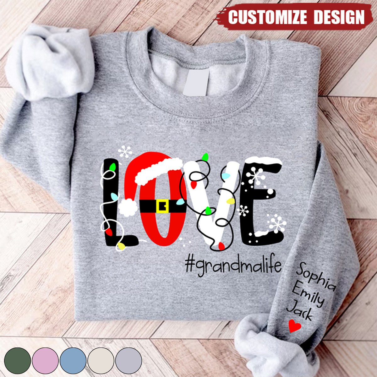 2024 New Release Personalized Love grandmalife Christmas With Grandkids Sweatshirt