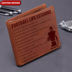 Personalized American Football Leather Wallet - Gift American Football Lovers