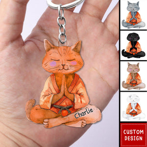 Check Ya Energy-Personalized Cat Acrylic Keychain