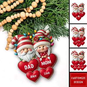 2024 New Release - Christmas Grandma & Grandpa Mom & Dad With Heart Kids - Personalized Wooden Christmas Plaque