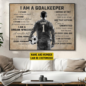 Personalized Female/Male Soccer Goalkeeper Poster-Gift For Soccer Lovers