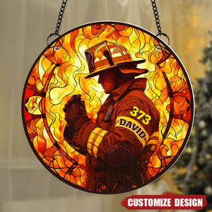 Gifts For Firefighter  - Personalized Firefighter Suncatcher Ornament