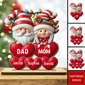 2024 New Release - Christmas Grandma & Grandpa Mom & Dad With Heart Kids - Personalized Wooden Christmas Plaque