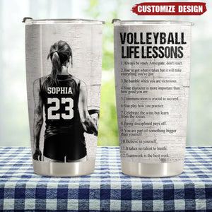 Personalized Volleyball Life Lessons Tumbler - Gift For Volleyball Lovers