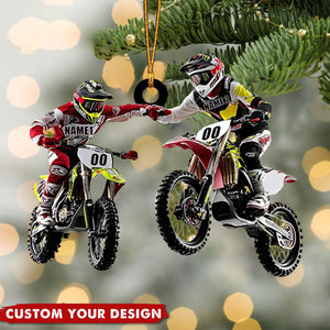 Personalized Motocross Racer Partner Christmas Ornaments Gift for Biker Lovers - 2024 New Release