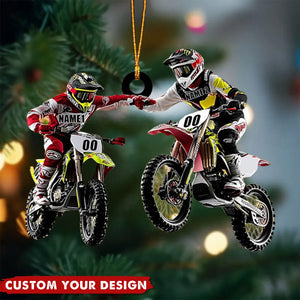 Personalized Motocross Racer Partner Christmas Ornaments Gift for Biker Lovers - 2024 New Release