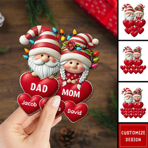 2024 New Release - Christmas Grandma & Grandpa Mom & Dad With Heart Kids - Personalized Wooden Christmas Plaque