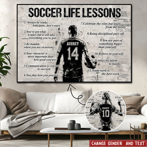 Personalized Soccer Life Lessons Poster- Gift For Soccer Lovers