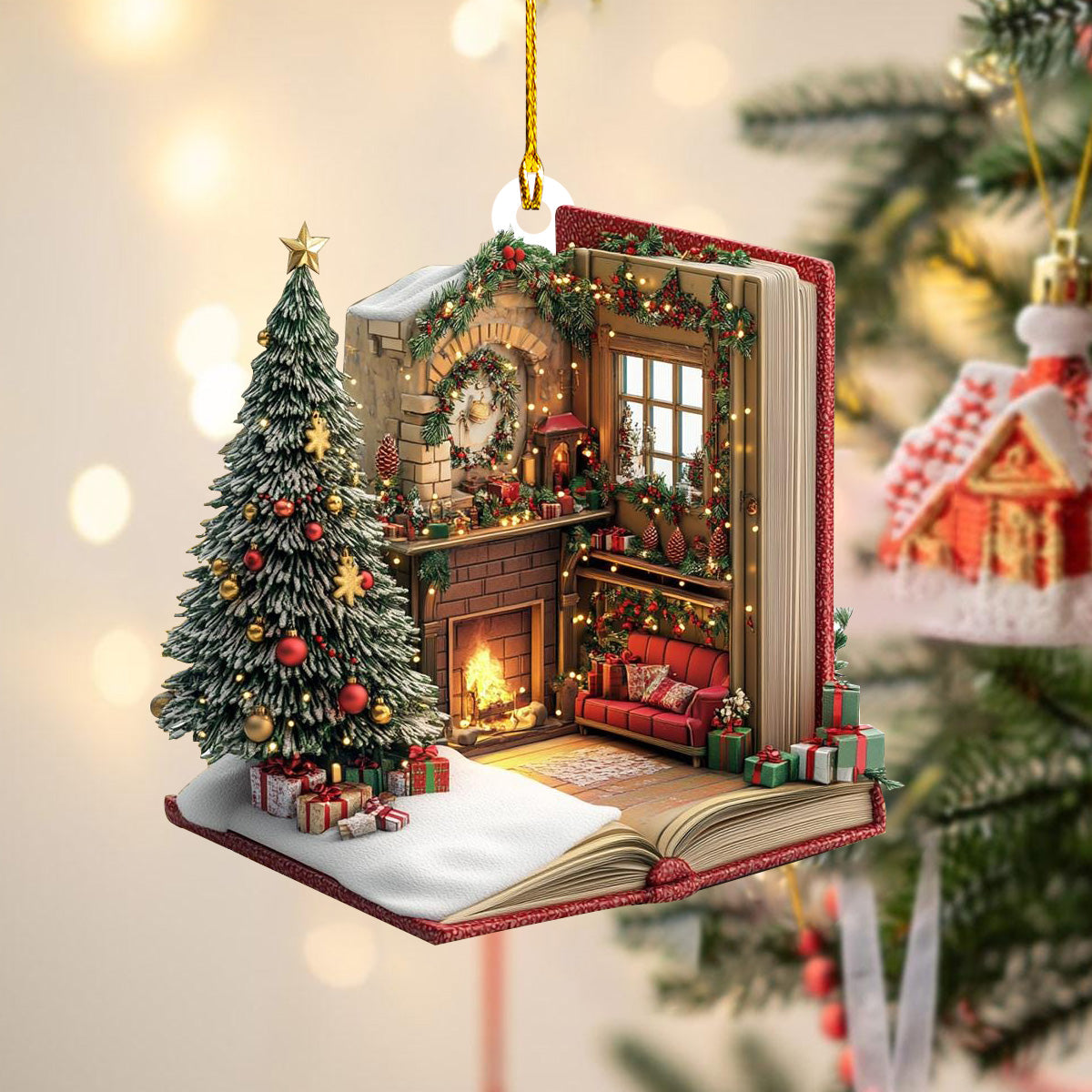 Christmas Book Acrylic Ornament-Gift Book Lover-2024 New Release