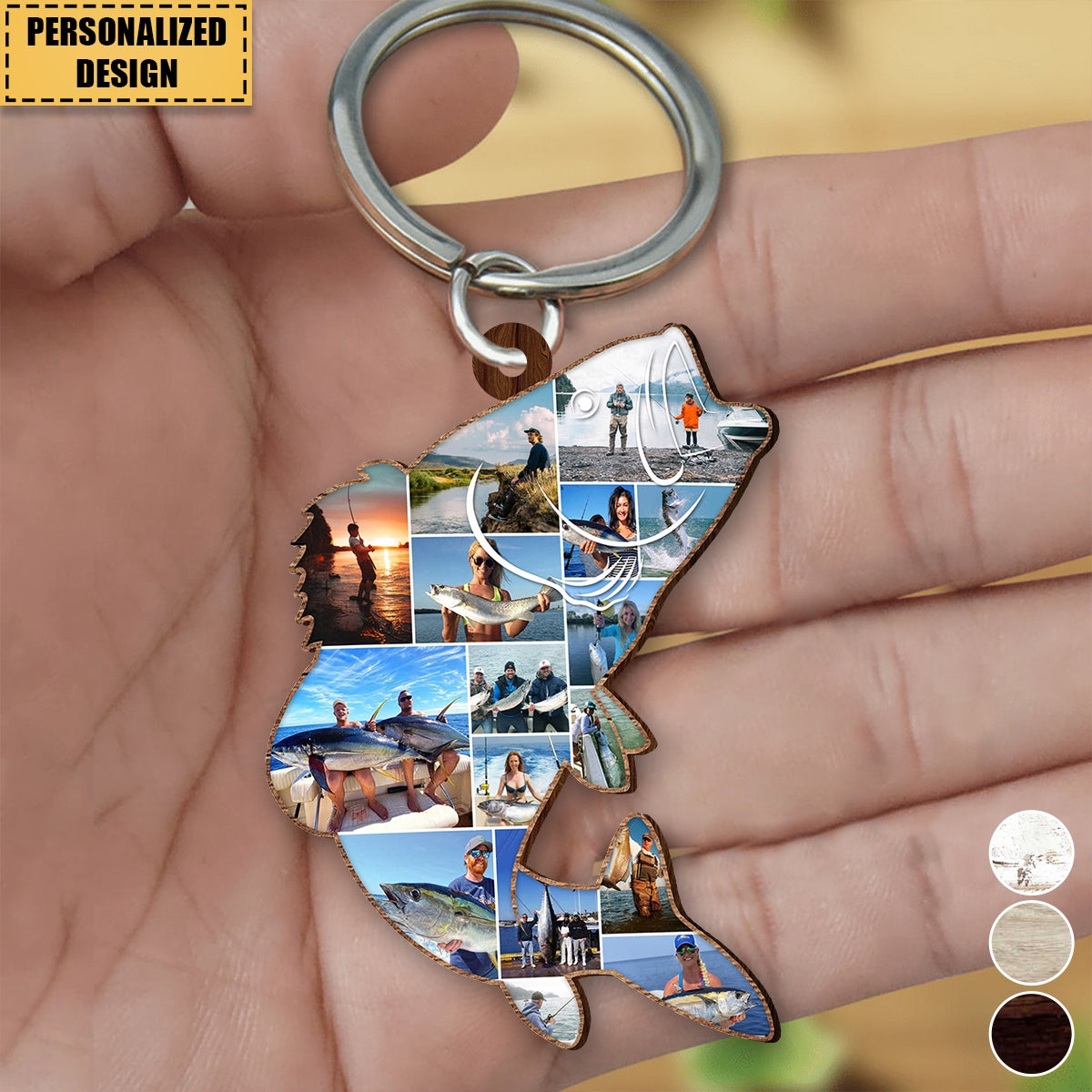 Fishing Photo Collage Personalized Keychain- Gift For Fishing Lovers