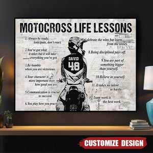 Personalized Motocross Life Lessons Poster