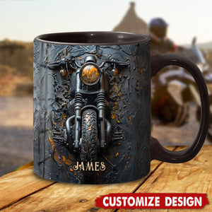 Never Underestimate An Old Man With A Motorcycle - Personalized Biker Accent Mug