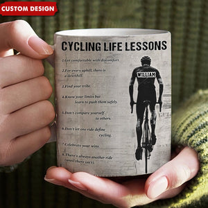 Personalized Cycling Life Lessons Mug-Gift For Cycling Lovers