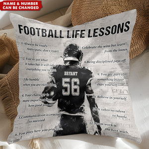 Gift For American Football Lovers-Personalized American Football Life Lessons Pillow