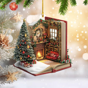 Christmas Book Acrylic Ornament-Gift Book Lover-2024 New Release