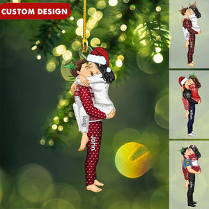 Personalized Couple Kissing Christmas Ornament - Gift For Couples