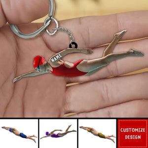 Personalized Swimming Keychain-Gift For Swimmer