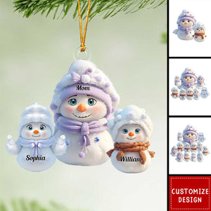 Personalized Snowman Christmas Ornament - Gift For Mom,Grandma