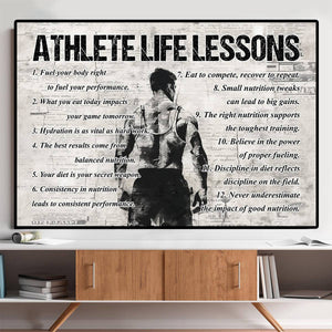 Athlete Life Lessons-Personalized Motivational Athlete Poster-Gift For Athlete Lovers