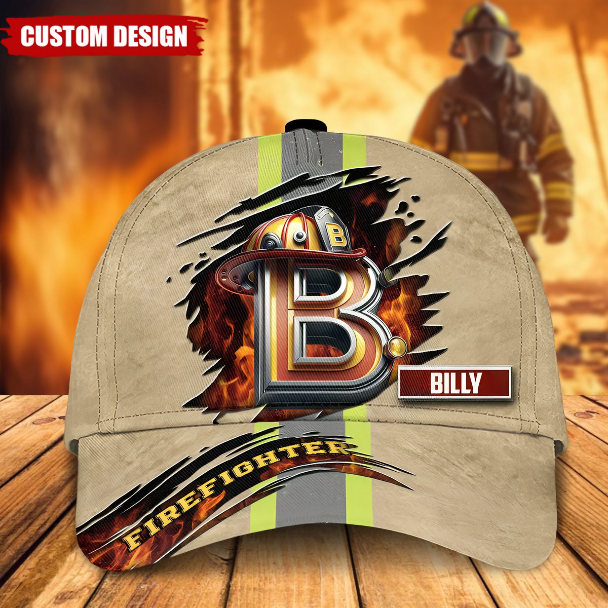 Personalized Firefighter With Alphabet Classic Cap - Gift For Firefighters