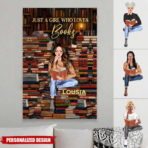 Just A Girl Who Loves Books- Personalized Poster -Gift For Book Lovers