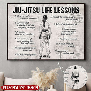 Personalized Jiu-Jitsu Life Lessons Poster - Gift For Jiu-Jitsu Lovers