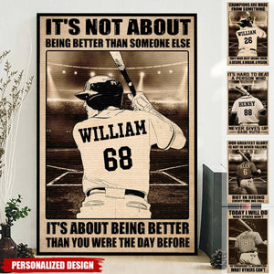 Be The One Every One Wants To Watch, Custom Baseball Player Personalized Poster